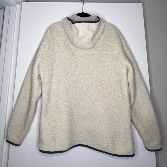 Women’s Retro Pile Fleece Hoody, cream - Picture 3 of 8